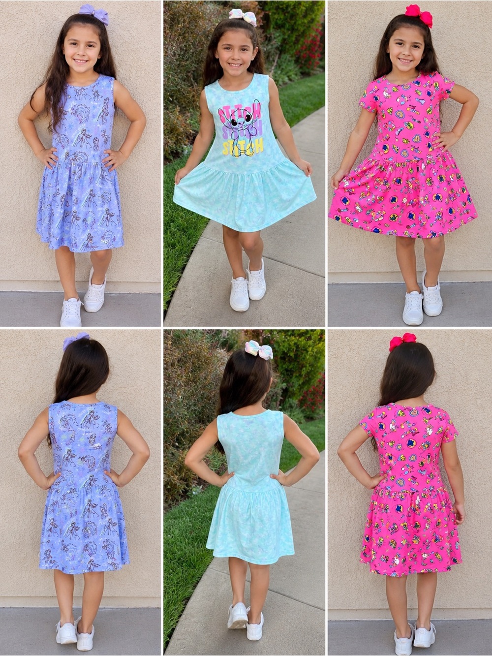 Girls Dress Lot Size 6-6X Disney Frozen II Stitch JoJo Siwa 3 Dresses